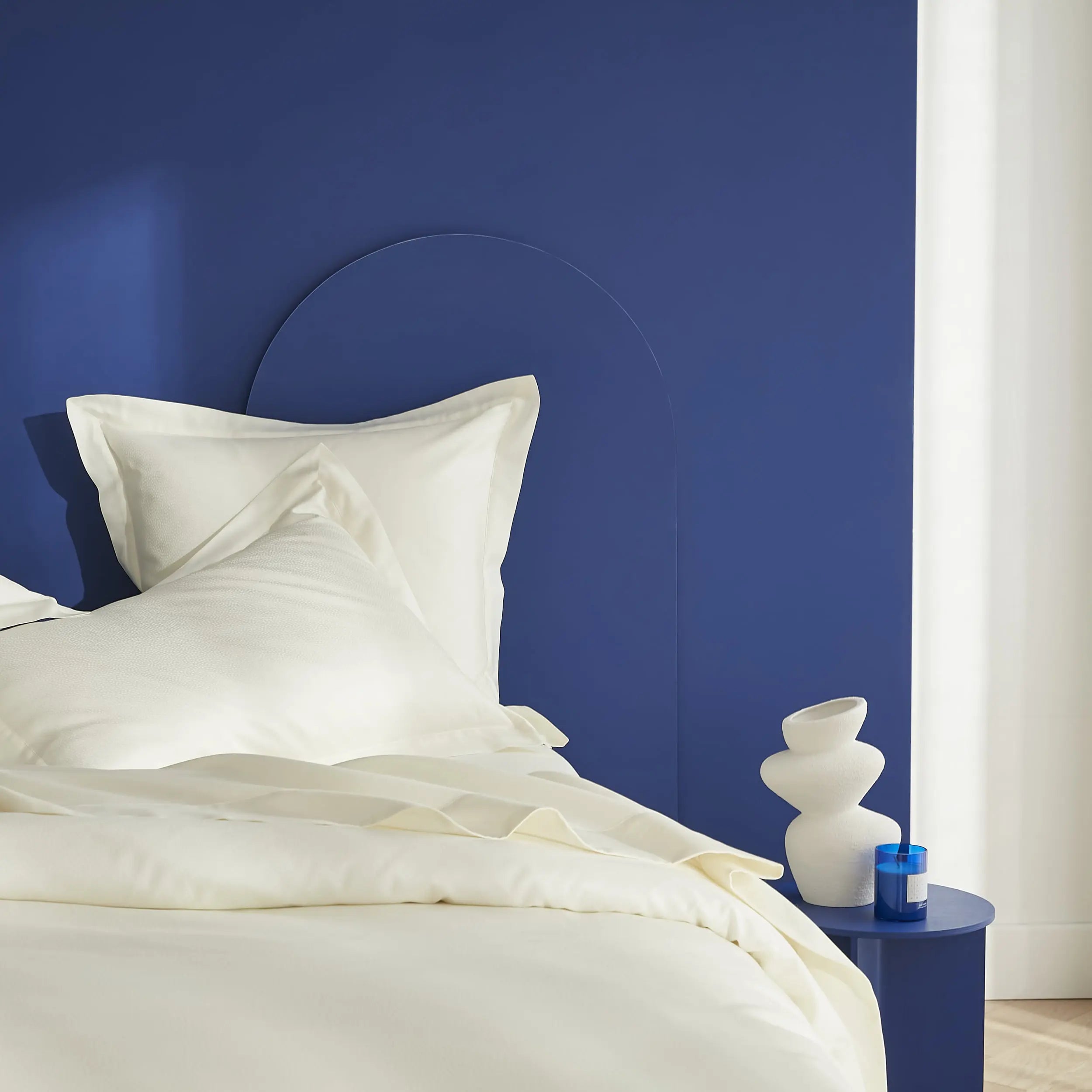 Drap plat satin de coton jacquard Elite