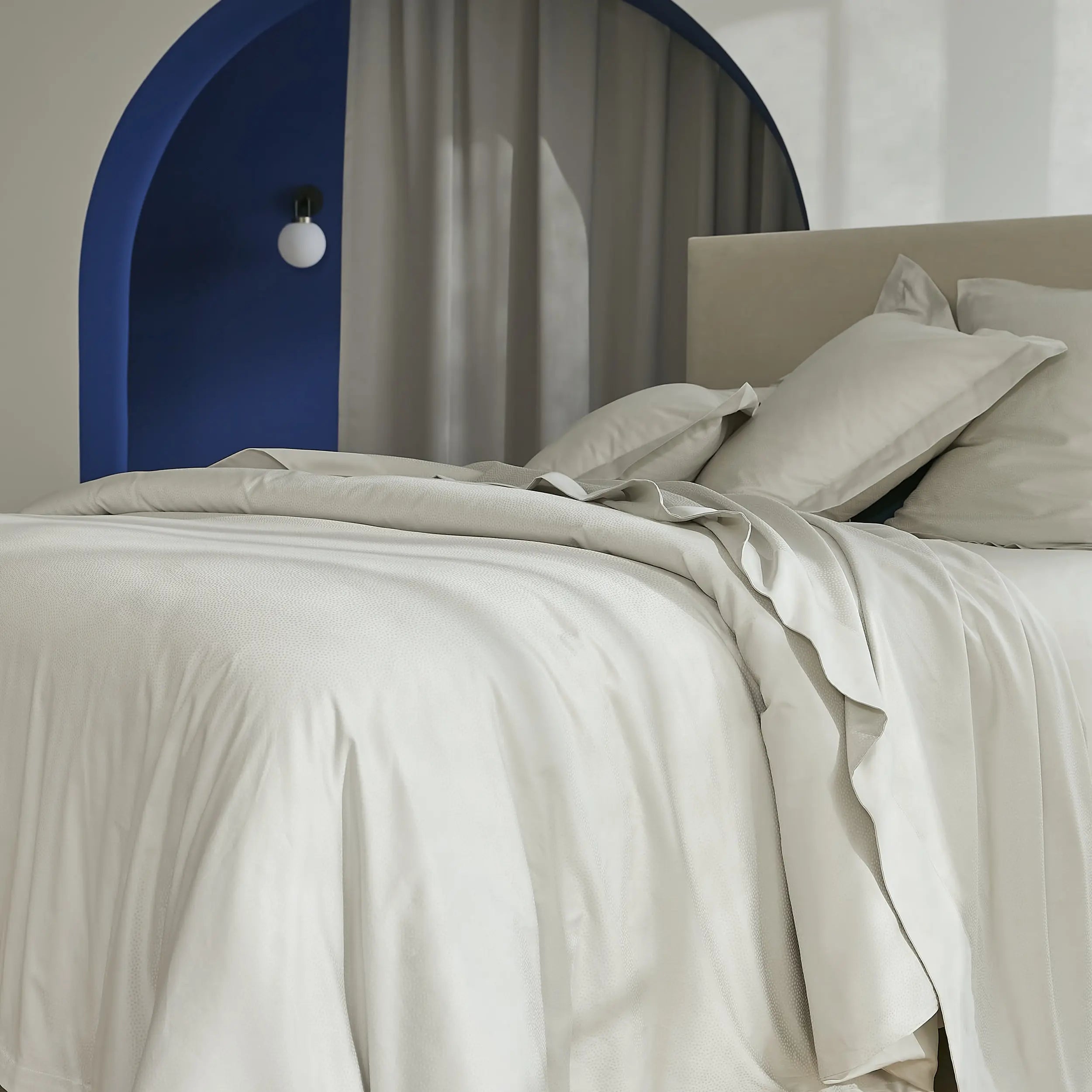 Drap plat satin de coton jacquard Elite