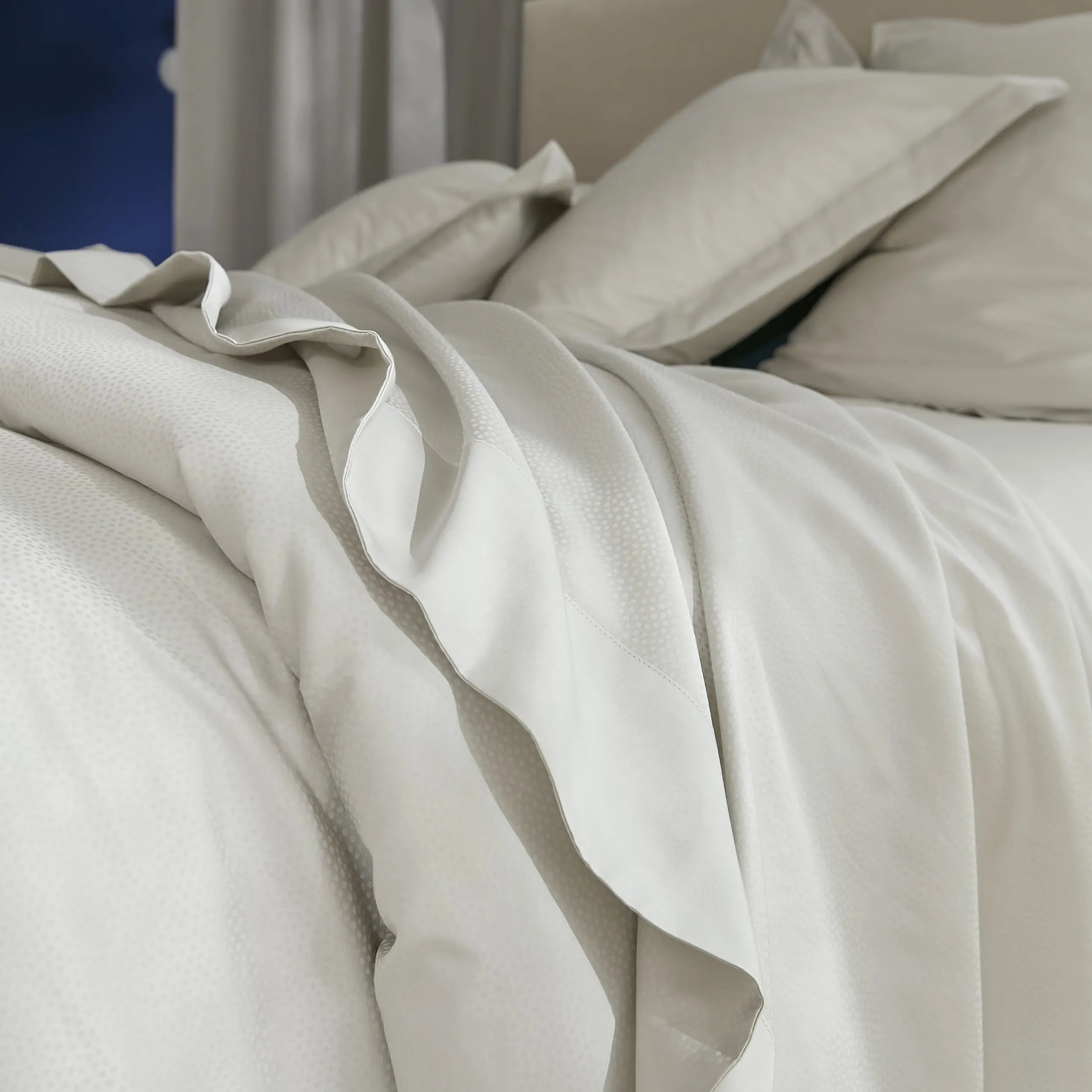 Drap plat satin de coton jacquard Elite